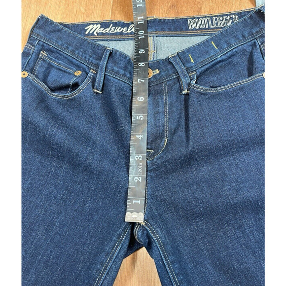 Madewell Women's Jeans Straight Bootlegger Dark Wash Denim Size 26X 32 Blue Low - Picture 10 of 15